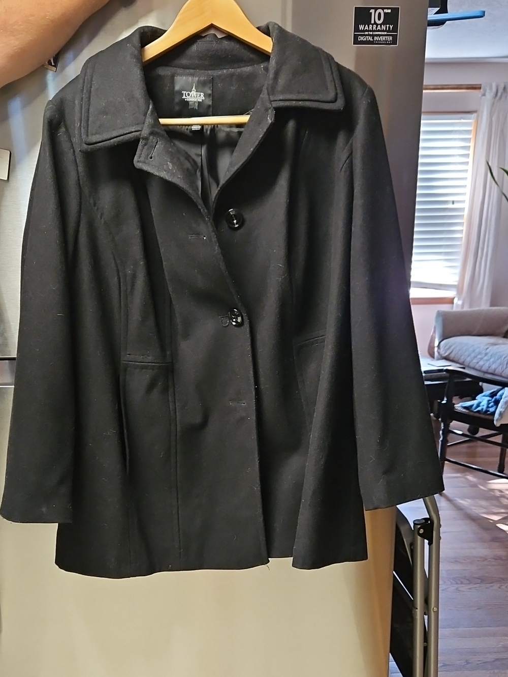 Wool Blend Black Women's Coat